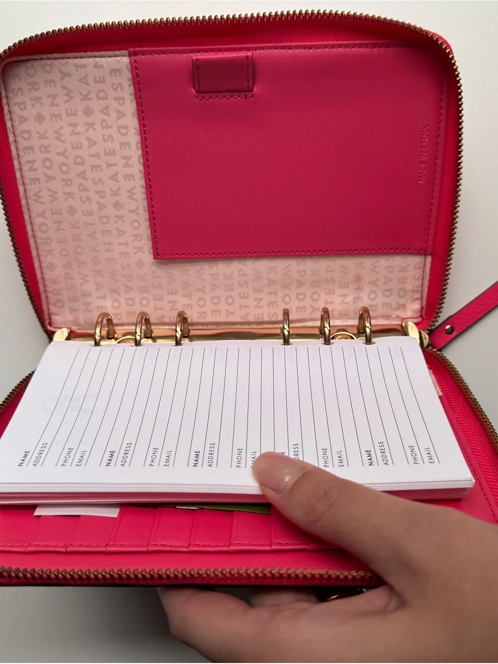 NWT Kate Spade Pink Zip Around Personal Organizer Agenda Planner